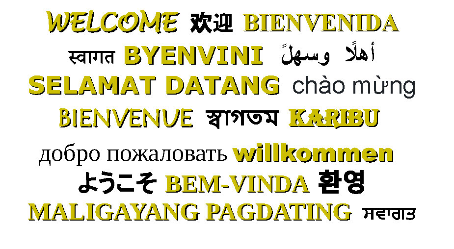 Welcome in various languages