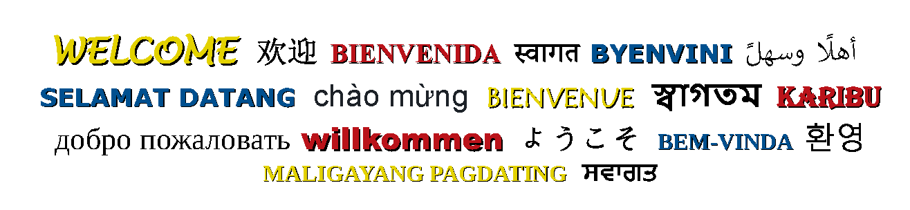 Welcome in various languages